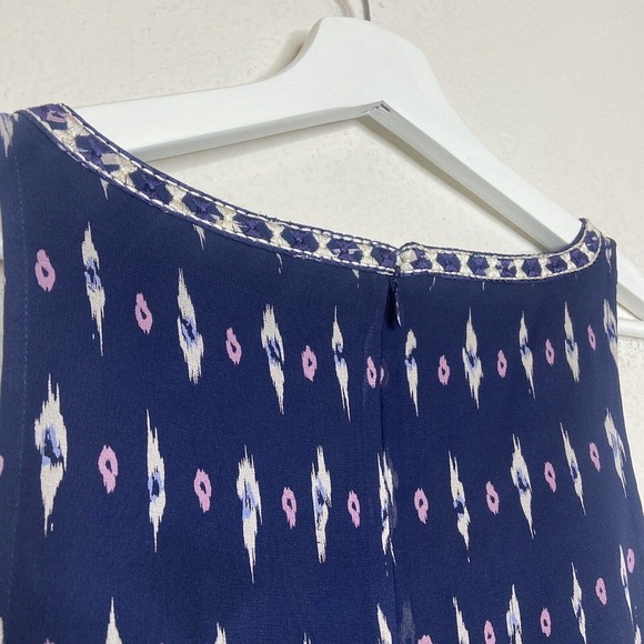 Joie Kayture Embroidered Silk Navy Romper S - Picture 9 of 11